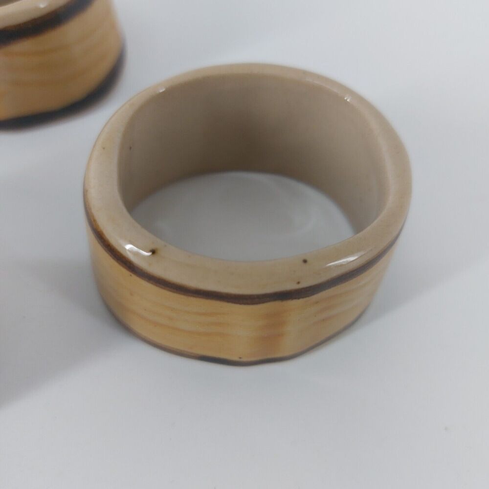 Ceramic Napkin Rings Hand painted Dinner Table Home Decor - Picture 5 of 7